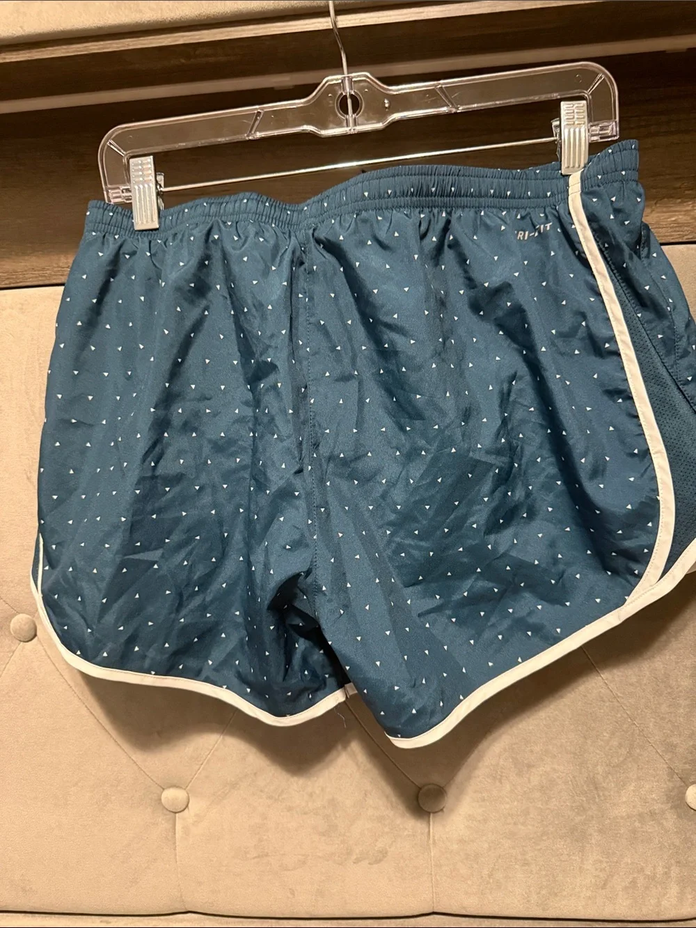 Nike Dri-FIT Teal Printed Running Shorts Size